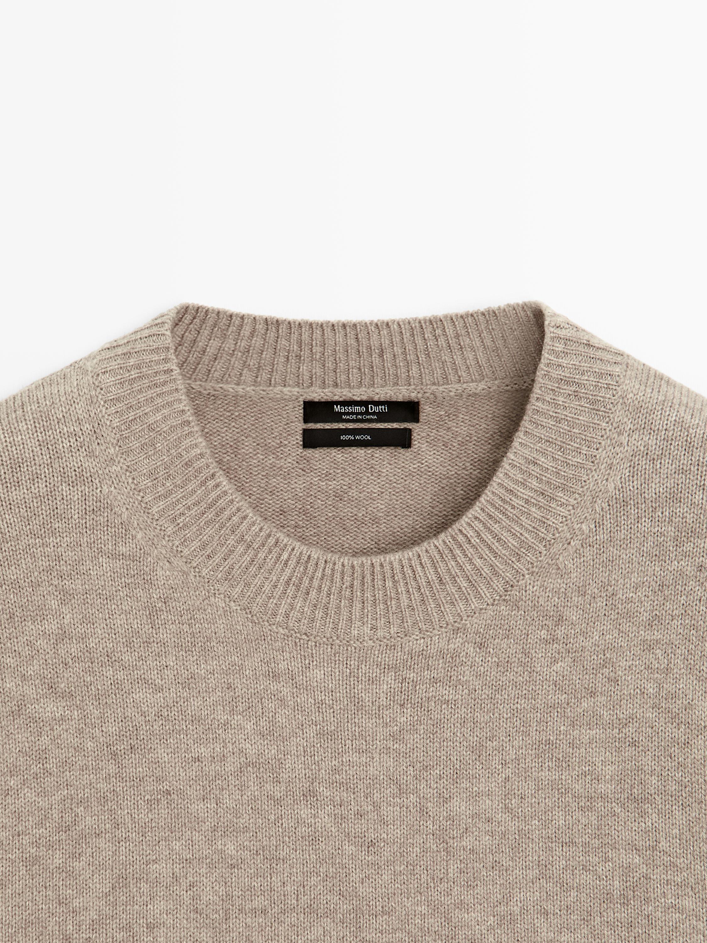100% wool oversize short sleeve sweater
